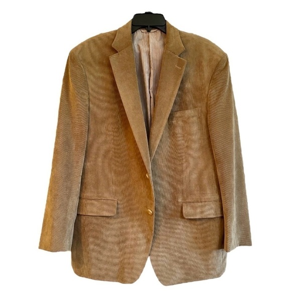 RALPH LAUREN CORDUROY SPORT COAT IN CAMEL COLOR. SIZE 44R